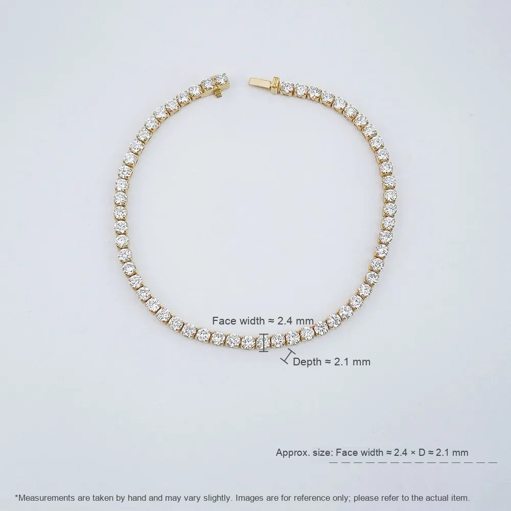 3.26 ctw Statement Pavé Round-Cut Lab-Grown Diamond Tennis Bracelet in 18K Yellow Gold