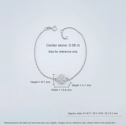 0.45 ctw Four-Leaf Clover Round-Cut Lab-Grown Diamond Bracelet in PT950 Platinum