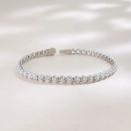 5.28 ctw Celestial Round-Cut Lab-Grown Diamond Tennis Bracelet in 18K White Gold
