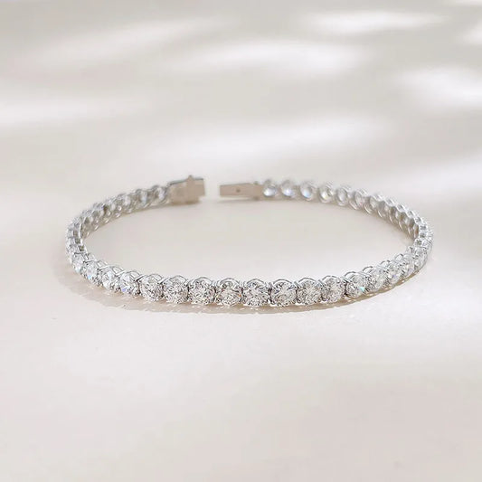5.28 ctw Celestial Round-Cut Lab-Grown Diamond Tennis Bracelet in 18K White Gold
