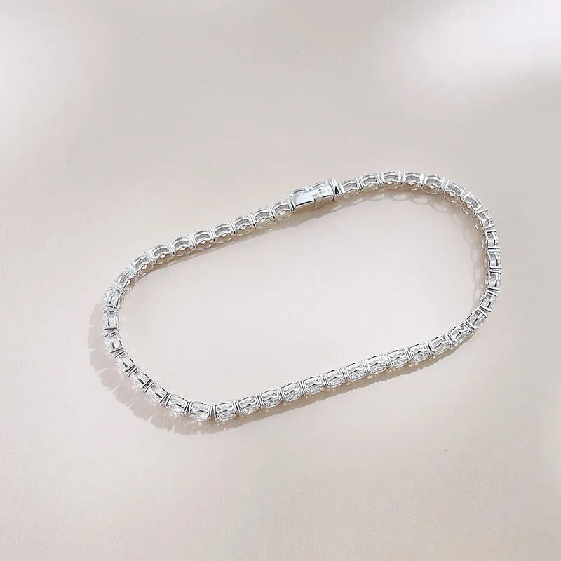 5.28 ctw Celestial Round-Cut Lab-Grown Diamond Tennis Bracelet in 18K White Gold