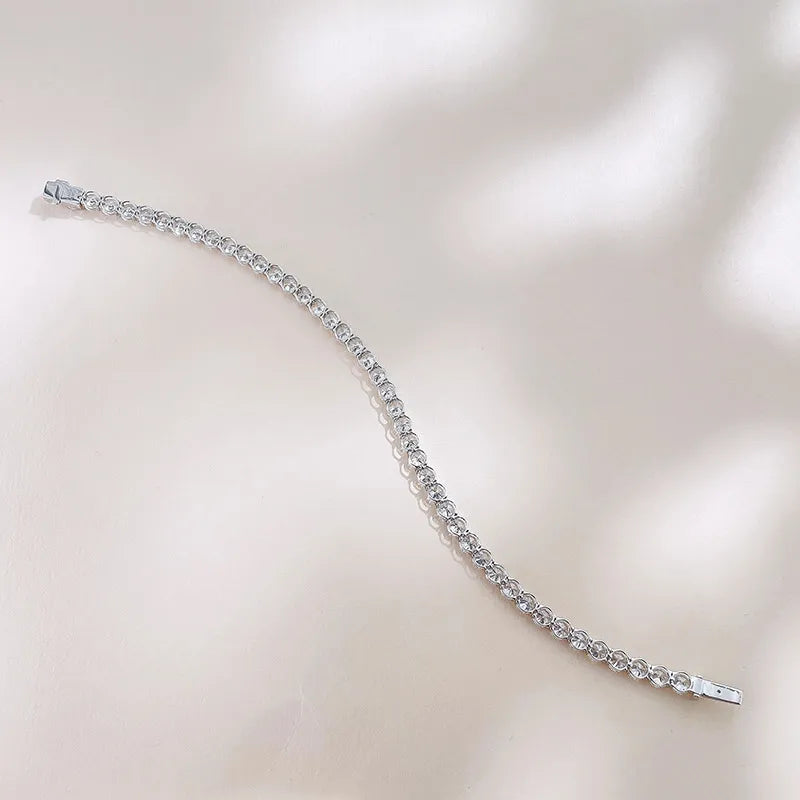 5.28 ctw Celestial Round-Cut Lab-Grown Diamond Tennis Bracelet in 18K White Gold