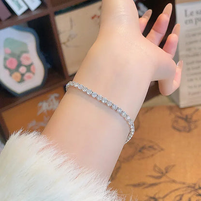 5.28 ctw Celestial Round-Cut Lab-Grown Diamond Tennis Bracelet in 18K White Gold