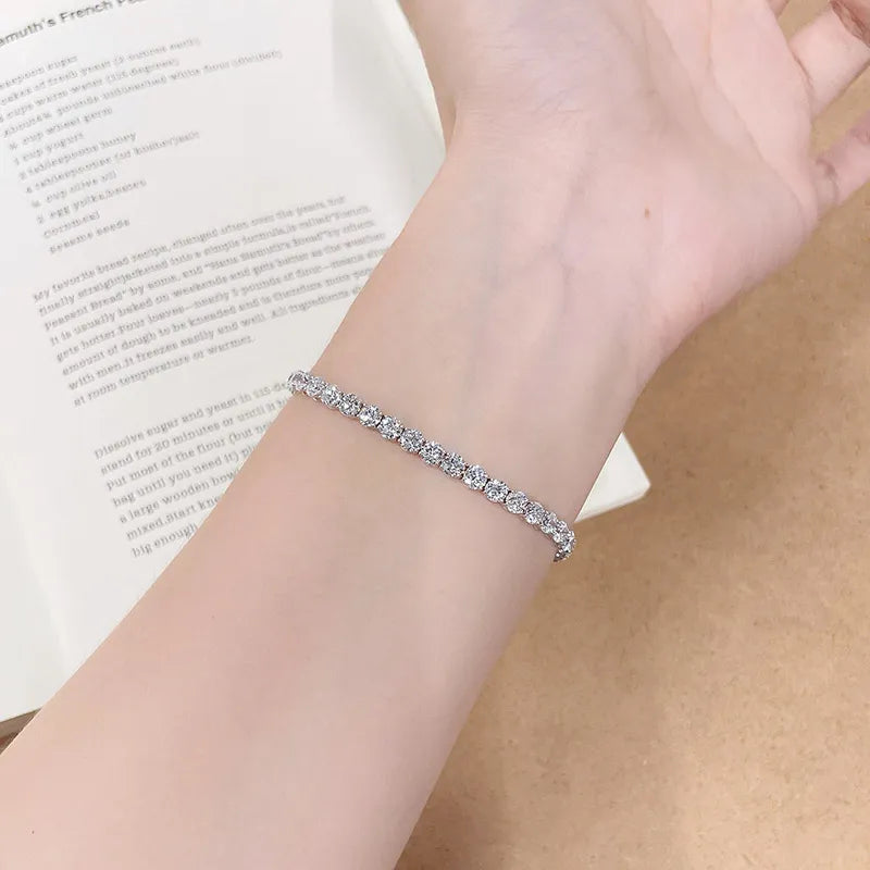 5.28 ctw Celestial Round-Cut Lab-Grown Diamond Tennis Bracelet in 18K White Gold