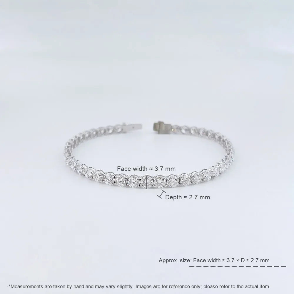 5.28 ctw Celestial Round-Cut Lab-Grown Diamond Tennis Bracelet in 18K White Gold