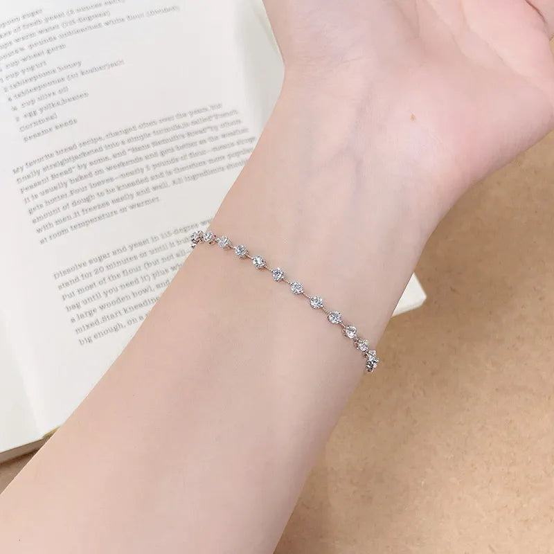 2.75 ctw Celestial Round-Cut Lab-Grown Diamond Bracelet in 18K White Gold