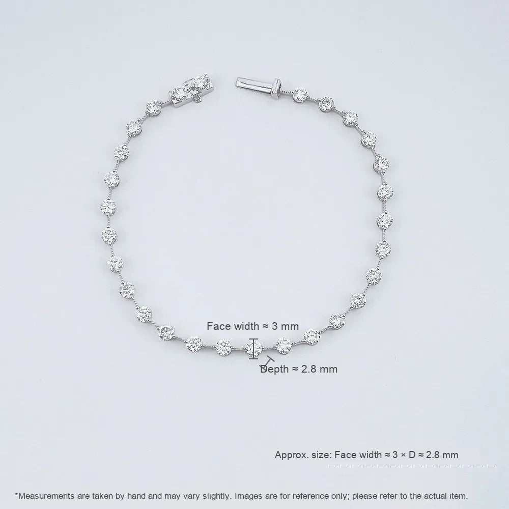2.75 ctw Celestial Round-Cut Lab-Grown Diamond Bracelet in 18K White Gold