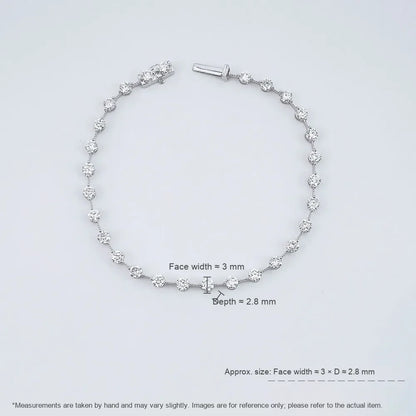 2.75 ctw Celestial Round-Cut Lab-Grown Diamond Bracelet in 18K White Gold