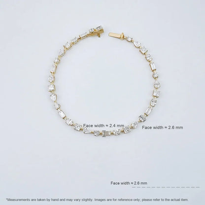 4.09 ctw Celestial Mixed-Cut Lab-Grown Diamond Tennis Bracelet in 18K Yellow Gold