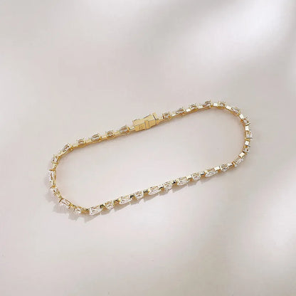 3.76 ctw Minimalist Mixed-Cut Lab-Grown Diamond Tennis Bracelet in 18K Yellow Gold
