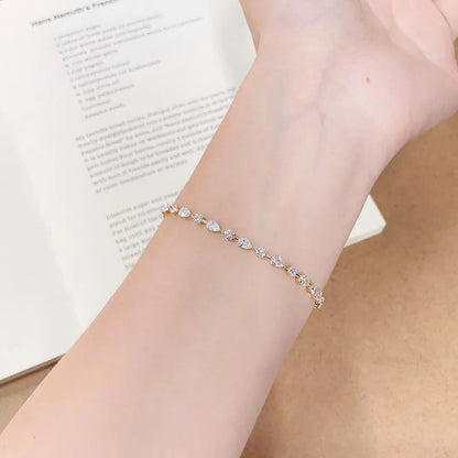 3.76 ctw Minimalist Mixed-Cut Lab-Grown Diamond Tennis Bracelet in 18K Yellow Gold