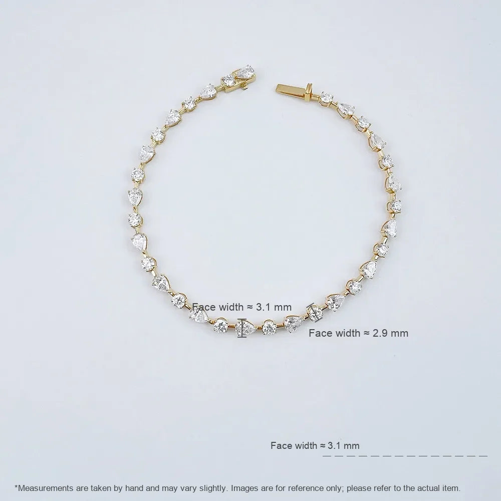 3.76 ctw Minimalist Mixed-Cut Lab-Grown Diamond Tennis Bracelet in 18K Yellow Gold