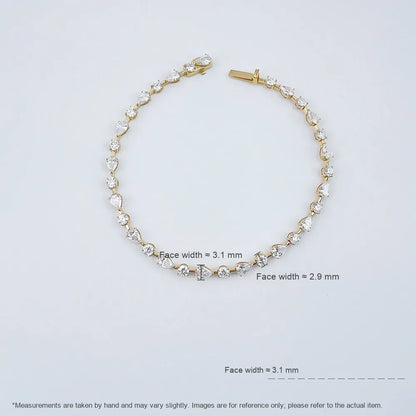 3.76 ctw Minimalist Mixed-Cut Lab-Grown Diamond Tennis Bracelet in 18K Yellow Gold