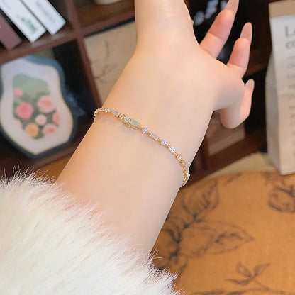 3.12 ctw Celestial Pavé Mixed-Cut Lab-Grown Diamond Tennis Bracelet in 18K Yellow Gold