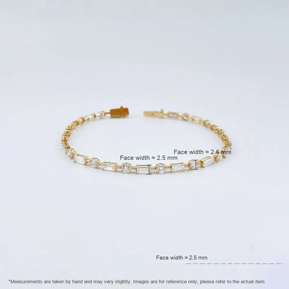 3.12 ctw Celestial Pavé Mixed-Cut Lab-Grown Diamond Tennis Bracelet in 18K Yellow Gold
