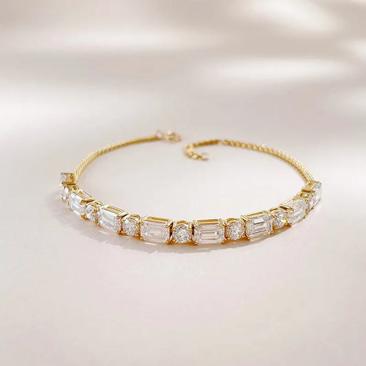 5.19 ctw Stackable Round-Cut Lab-Grown Diamond Bracelet in 18K Yellow Gold