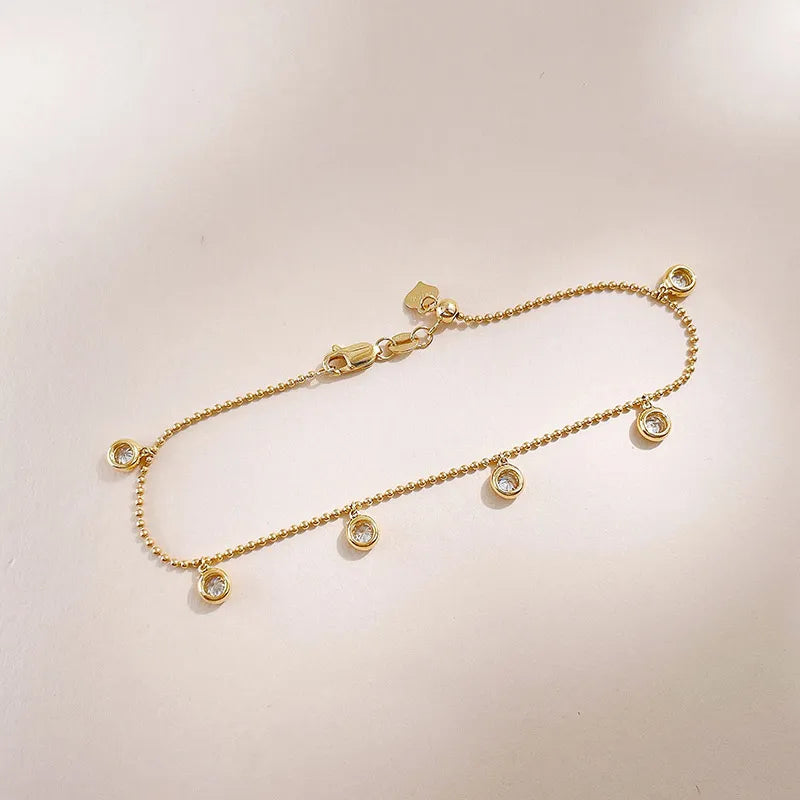 0.69 ctw Adjustable Round-Cut Lab-Grown Diamond Bracelet in 18K Yellow Gold
