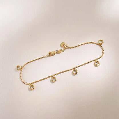 0.69 ctw Adjustable Round-Cut Lab-Grown Diamond Bracelet in 18K Yellow Gold