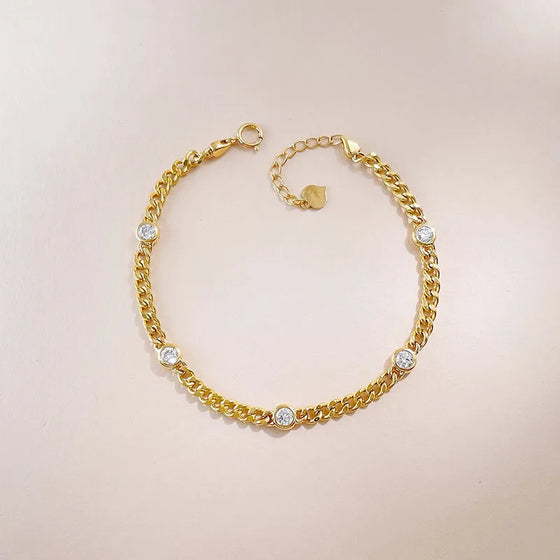 0.58 ctw Stackable Round-Cut Lab-Grown Diamond Bracelet in 18K Yellow Gold