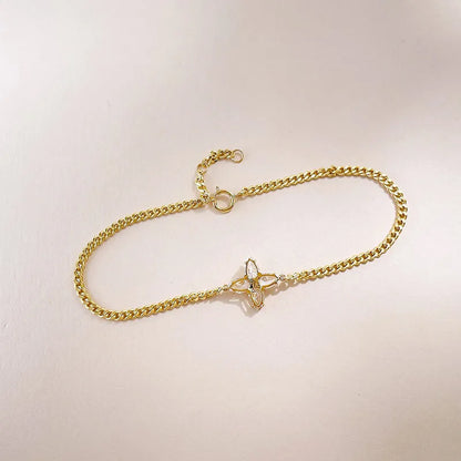 0.66 ctw Four-Leaf Clover Mixed-Cut Lab-Grown Diamond Bracelet in 18K Yellow Gold