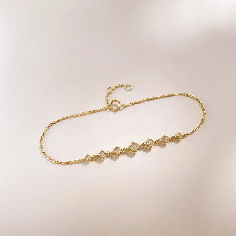 0.89 ctw Celestial Adjustable Round-Cut Lab-Grown Diamond Bracelet in 18K Yellow Gold