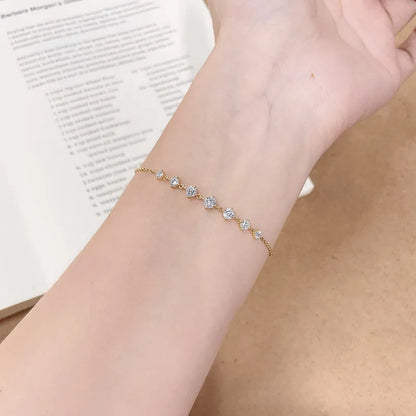 0.89 ctw Celestial Adjustable Round-Cut Lab-Grown Diamond Bracelet in 18K Yellow Gold