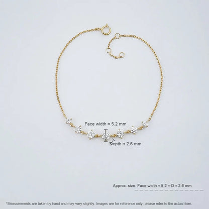 0.89 ctw Celestial Adjustable Round-Cut Lab-Grown Diamond Bracelet in 18K Yellow Gold
