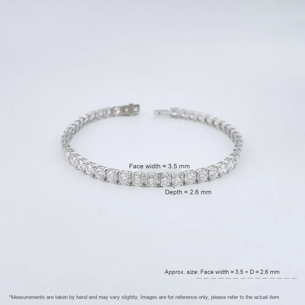 7.34 ctw Celestial Pavé Round-Cut Lab-Grown Diamond Tennis Bracelet in 18K White Gold