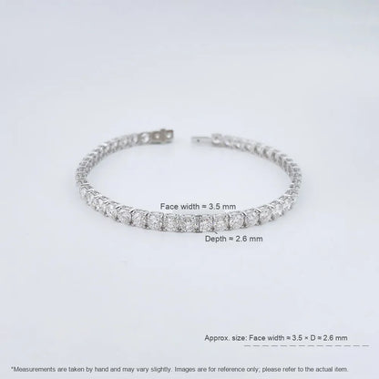 7.34 ctw Celestial Pavé Round-Cut Lab-Grown Diamond Tennis Bracelet in 18K White Gold