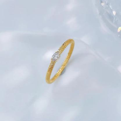 0.12 ct Minimalist Marquise-Cut Lab-Grown Diamond Ring in 18K Yellow Gold – APYCR0001A-Y
