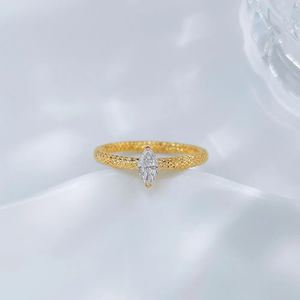 0.21 ct Minimalist Marquise-Cut Lab-Grown Diamond Ring in 18K Yellow Gold – APYCR0001B-Y