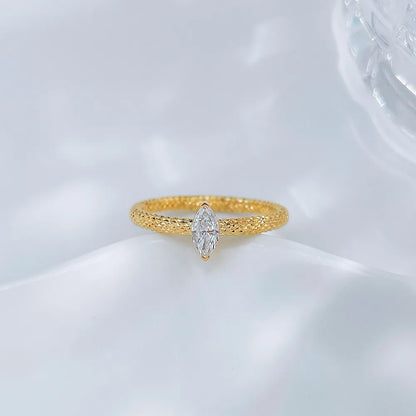 0.21 ct Minimalist Marquise-Cut Lab-Grown Diamond Ring in 18K Yellow Gold – APYCR0001B-Y