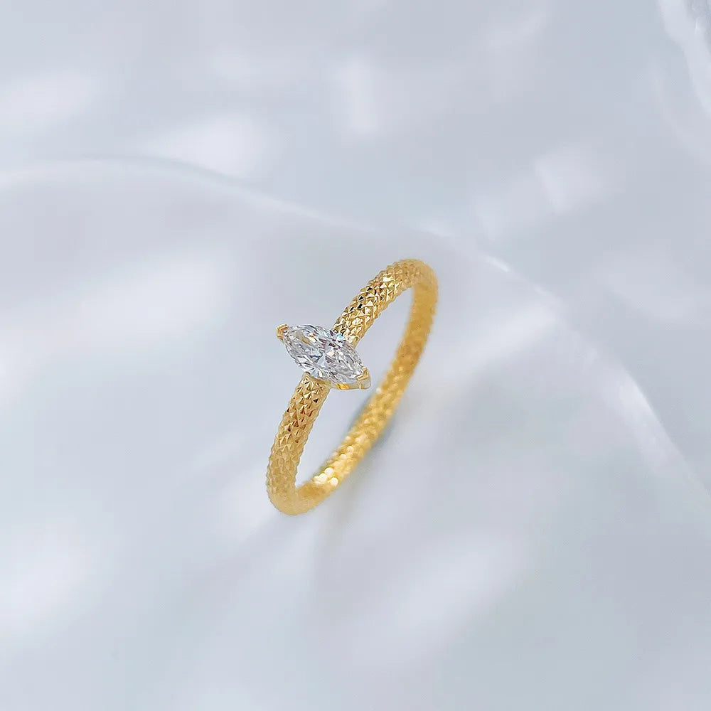 0.21 ct Minimalist Marquise-Cut Lab-Grown Diamond Ring in 18K Yellow Gold – APYCR0001B-Y