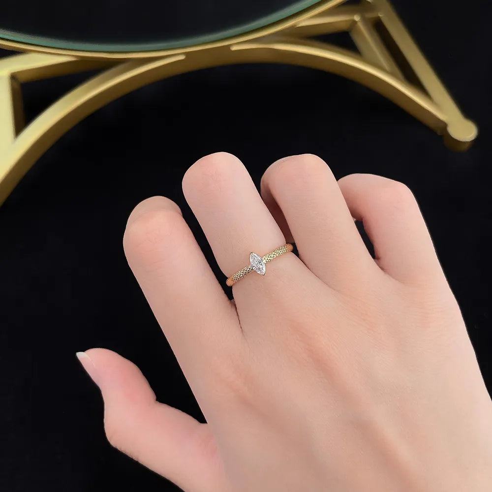 0.21 ct Minimalist Marquise-Cut Lab-Grown Diamond Ring in 18K Yellow Gold – APYCR0001B-Y