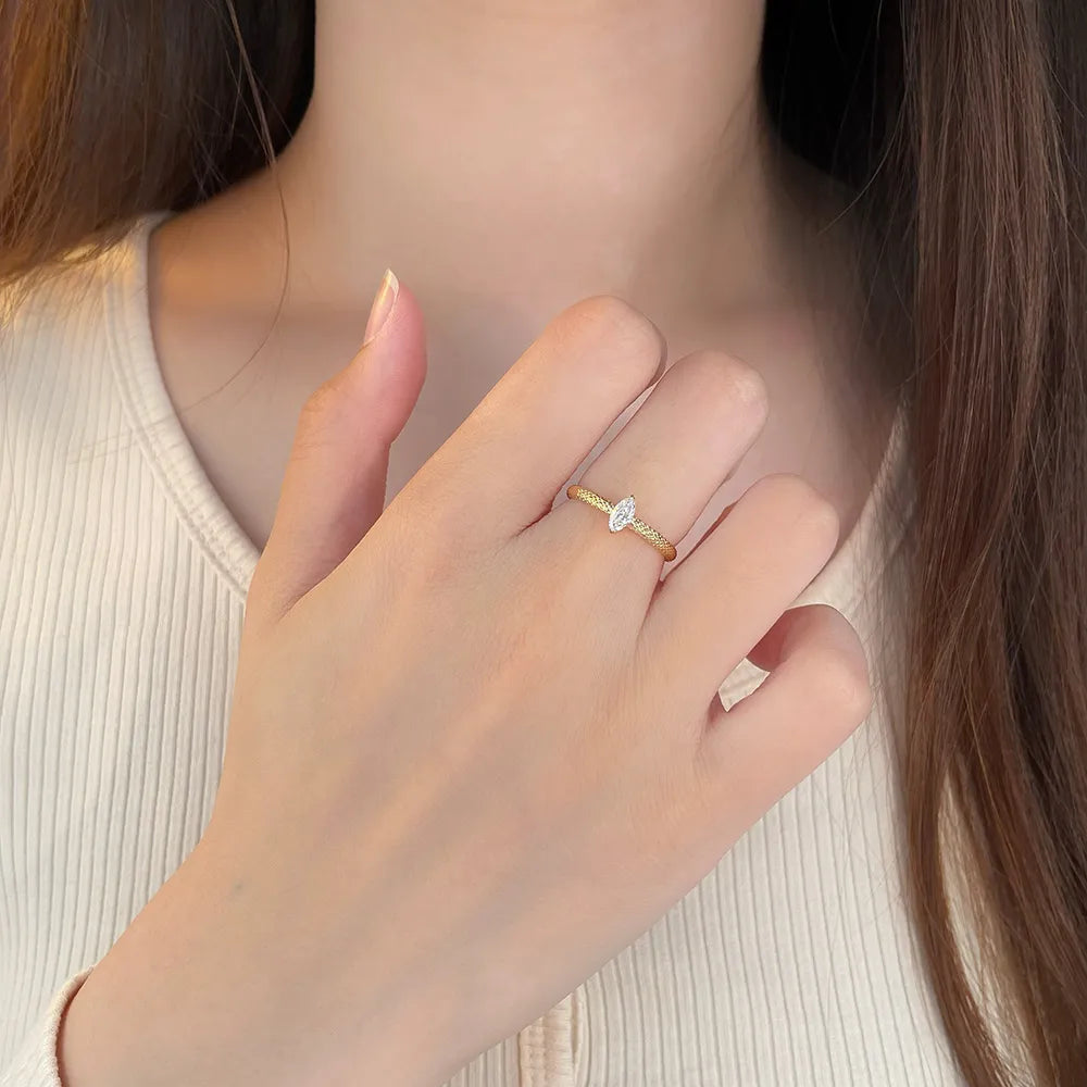 0.21 ct Minimalist Marquise-Cut Lab-Grown Diamond Ring in 18K Yellow Gold – APYCR0001B-Y