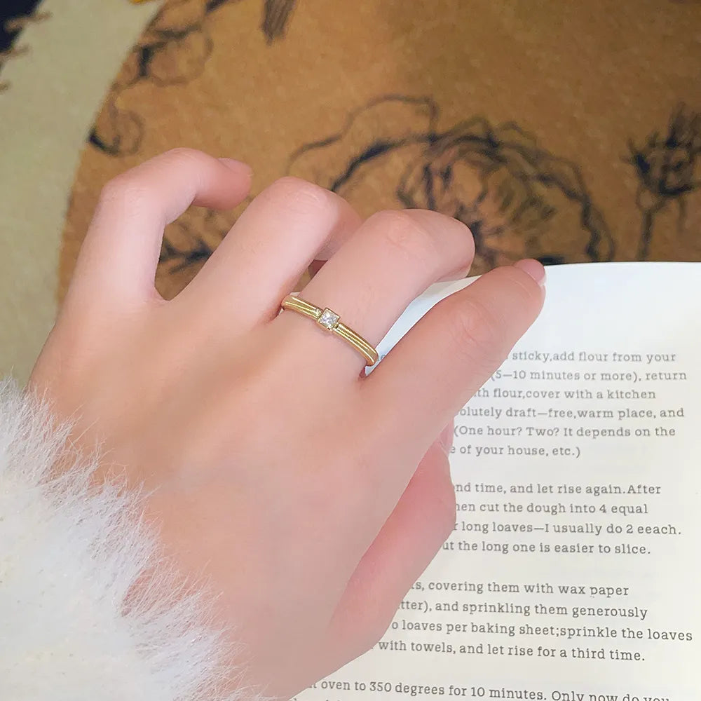 0.1 ct Minimalist Princess-Cut Lab-Grown Diamond Ring in 18K Yellow Gold – APYCR0002A-Y