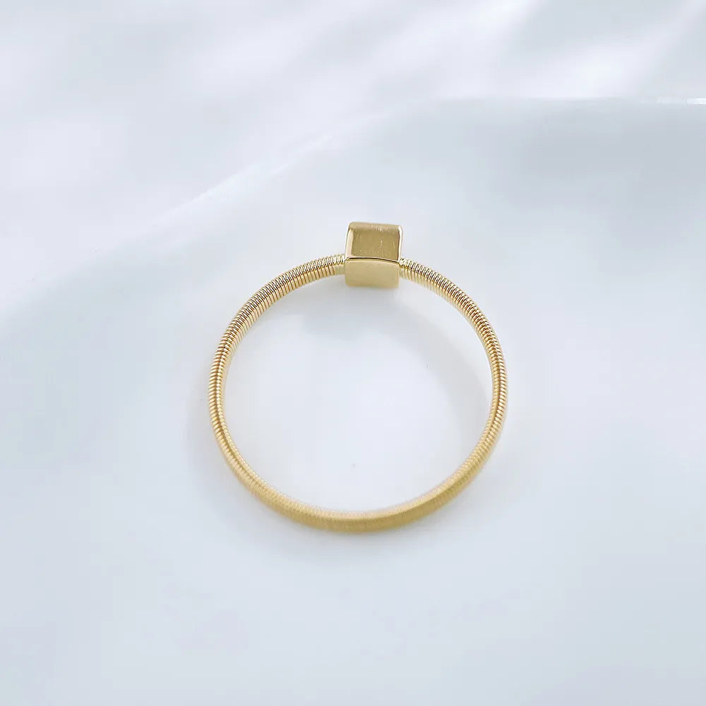 0.13 ct Minimalist Princess-Cut Lab-Grown Diamond Ring in 18K Yellow Gold – APYCR0002B-Y
