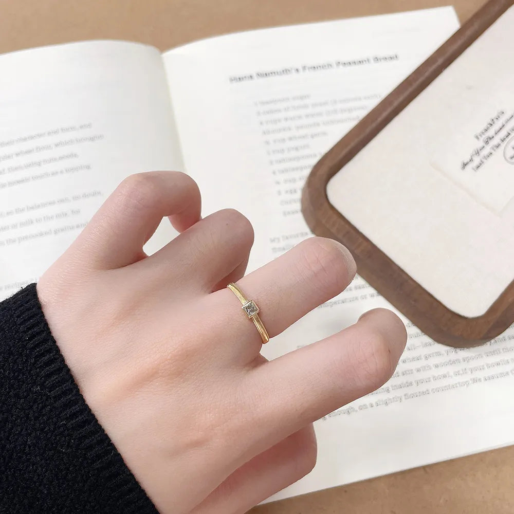 0.13 ct Minimalist Princess-Cut Lab-Grown Diamond Ring in 18K Yellow Gold – APYCR0002B-Y
