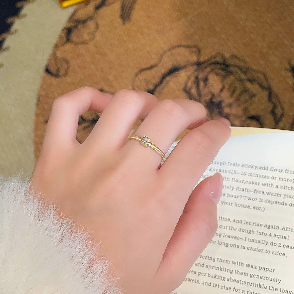 0.13 ct Minimalist Princess-Cut Lab-Grown Diamond Ring in 18K Yellow Gold – APYCR0002B-Y