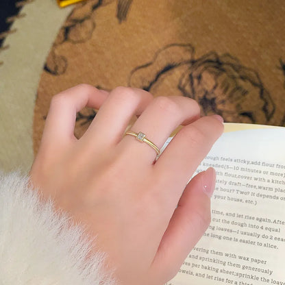 0.13 ct Minimalist Princess-Cut Lab-Grown Diamond Ring in 18K Yellow Gold – APYCR0002B-Y