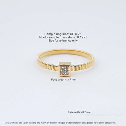 0.13 ct Minimalist Princess-Cut Lab-Grown Diamond Ring in 18K Yellow Gold – APYCR0002B-Y