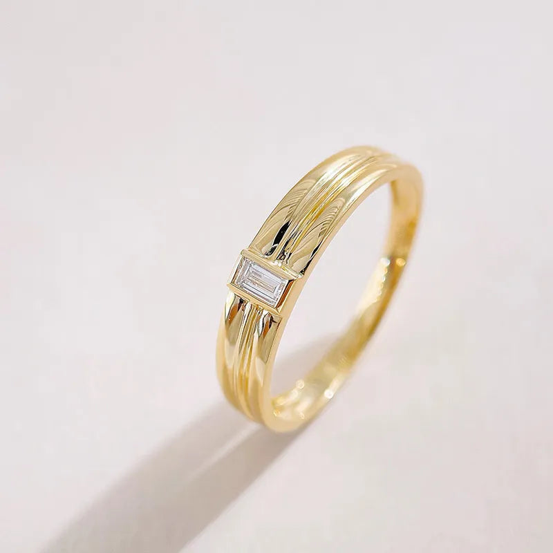 0.09 ct Emerald-Cut Lab-Grown Diamond Ring in 18K Yellow Gold – APYCR0008A-Y