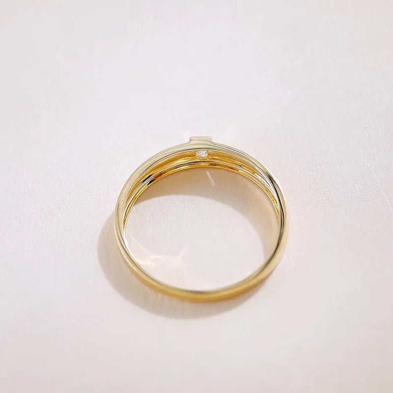 0.09 ct Emerald-Cut Lab-Grown Diamond Ring in 18K Yellow Gold – APYCR0008A-Y