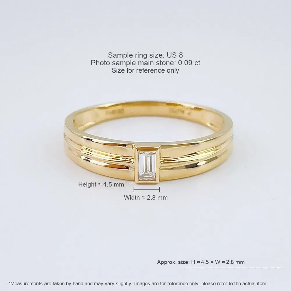 0.09 ct Emerald-Cut Lab-Grown Diamond Ring in 18K Yellow Gold – APYCR0008A-Y