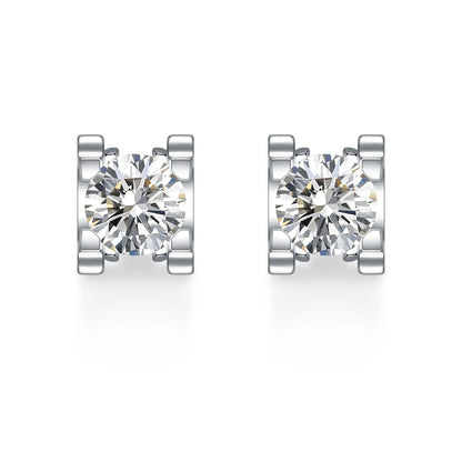 1.05 ctw Four-Prong Round-Cut Lab-Grown Diamond Stud Earrings in PT950 Platinum