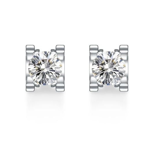 1.05 ctw Four-Prong Round-Cut Lab-Grown Diamond Stud Earrings in PT950 Platinum