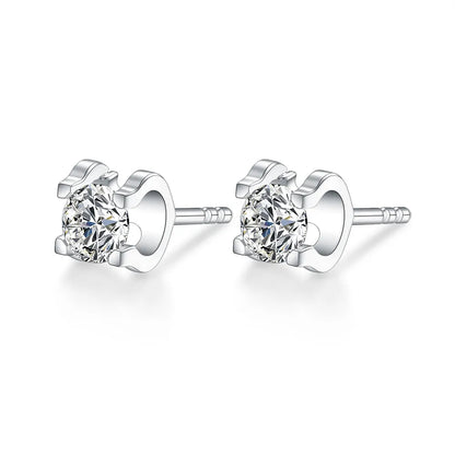 1.05 ctw Four-Prong Round-Cut Lab-Grown Diamond Stud Earrings in PT950 Platinum