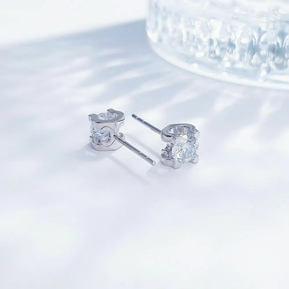 1.05 ctw Four-Prong Round-Cut Lab-Grown Diamond Stud Earrings in PT950 Platinum