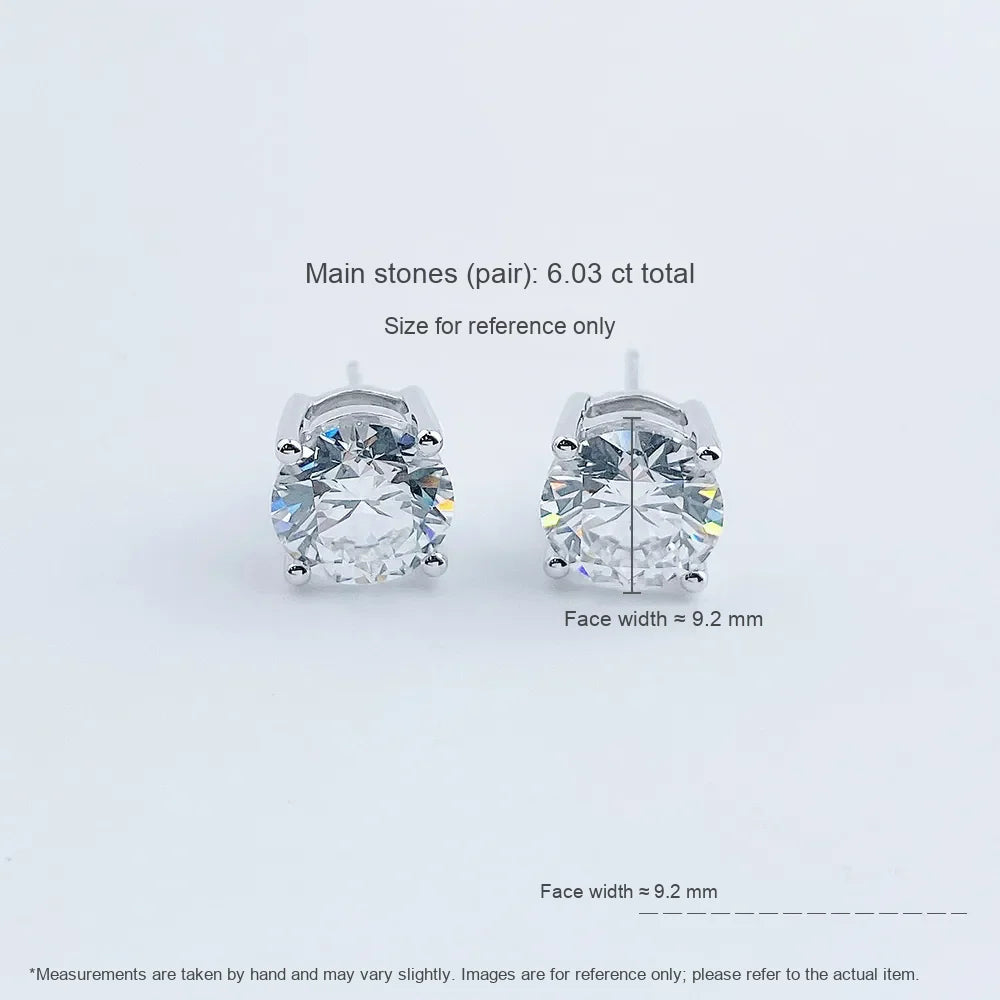 1.1 ctw Minimalist Four-Prong Round-Cut Lab-Grown Diamond Earrings in PT950 Platinum
