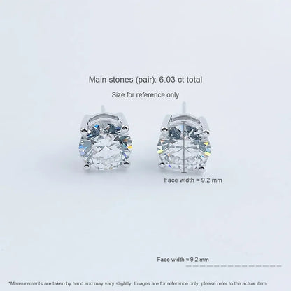 1.1 ctw Minimalist Four-Prong Round-Cut Lab-Grown Diamond Earrings in PT950 Platinum